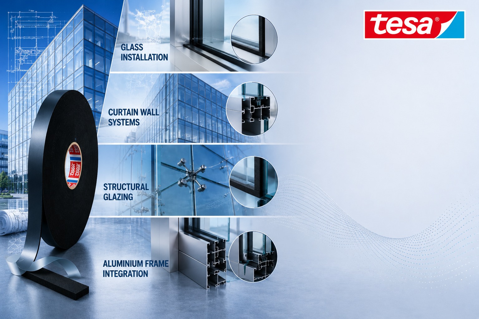 Tesa Spacer Tape for Glass & Curtain Wall Systems