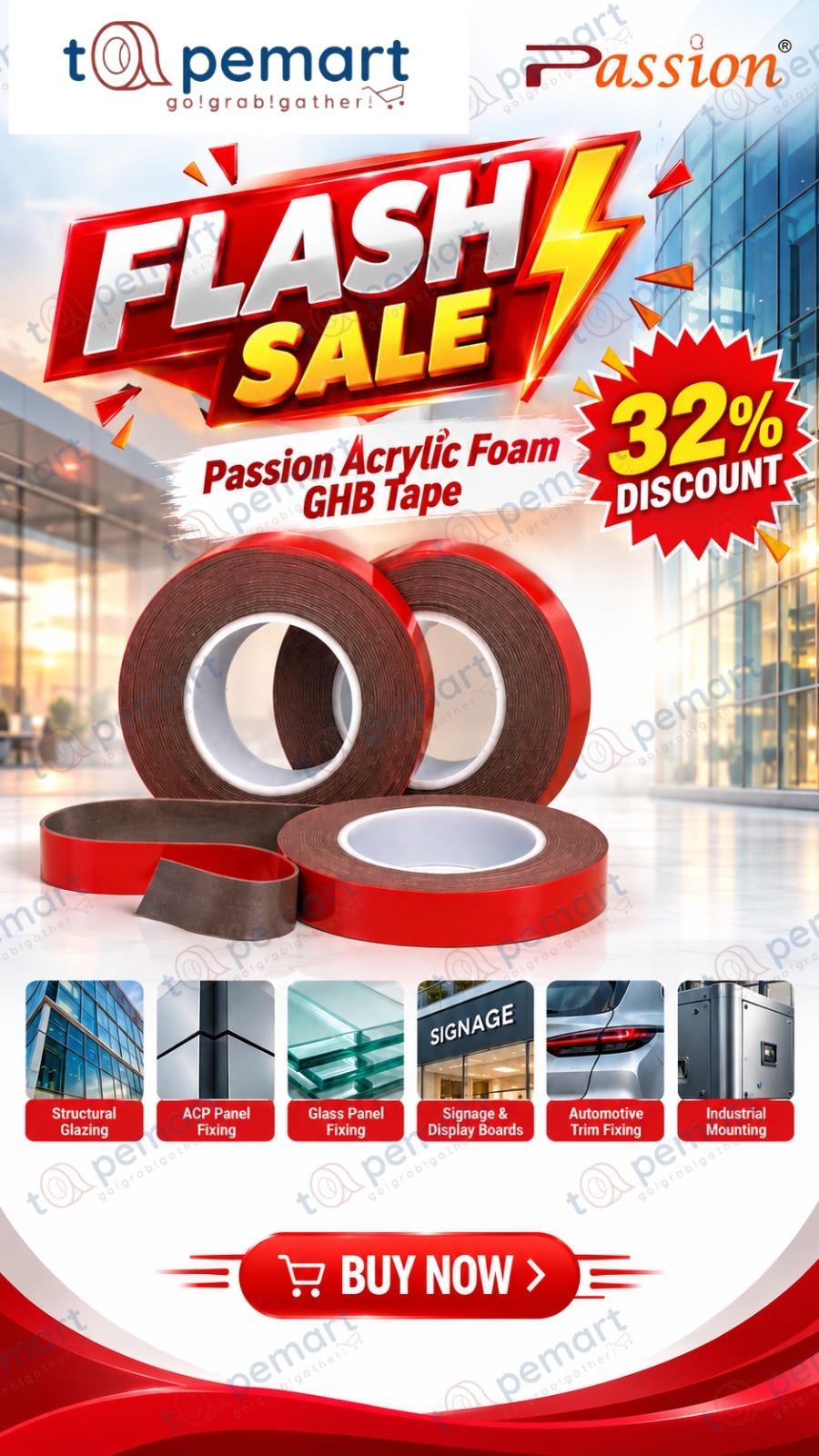 Shop industrial adhesive tapes and adhesives online at Tapemart. Buy 3M, Tesa, Loctite, Passion, and other premium brands with fast delivery across India.